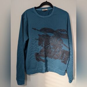 Burberry Teal Graphic Crewneck Sweater